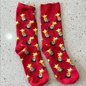 Red Patterned Men's Socks